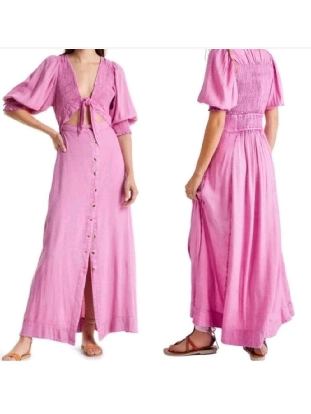 Free People String Of Hearts Dress Extra Large NWT Spring Crocus Pink Boho